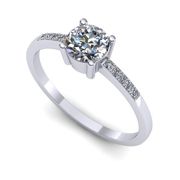 Inel din aur alb cu diamant