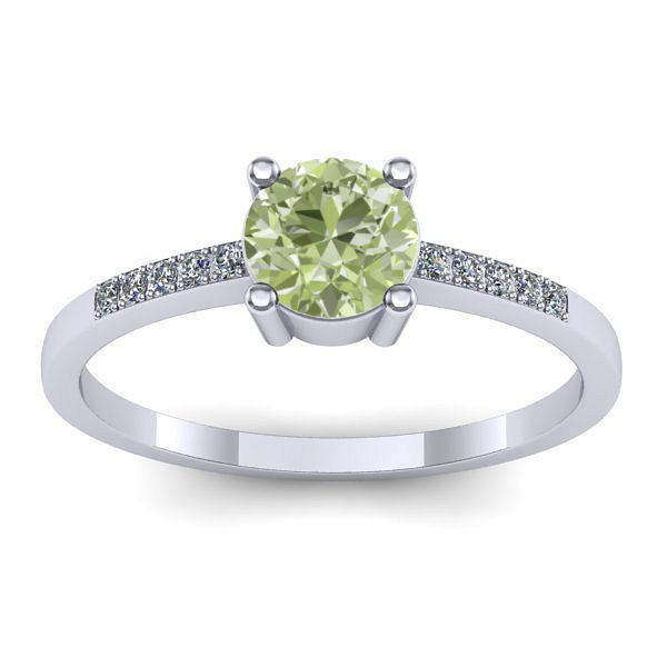 Inel cu diamant de laborator verde rotund