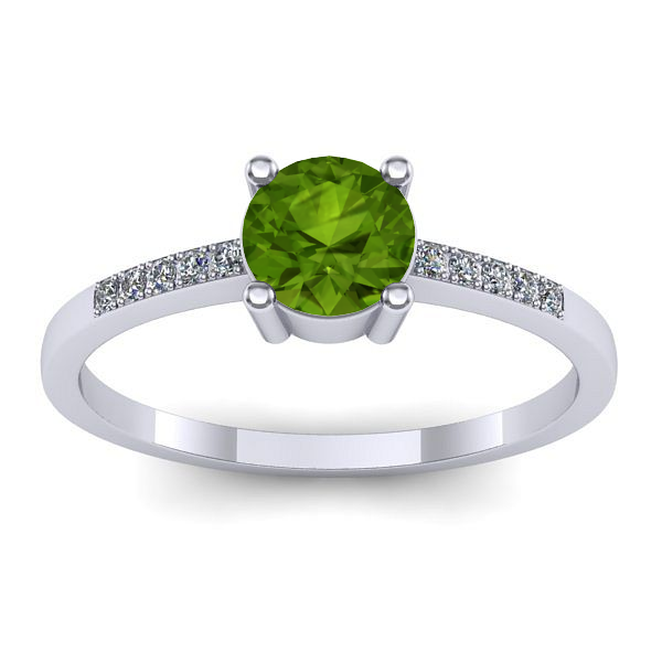 Inel de logodna cu peridot rotund