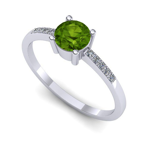 Inel din aur alb cu peridot