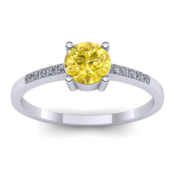 Inel logodna cu safir galben rotund