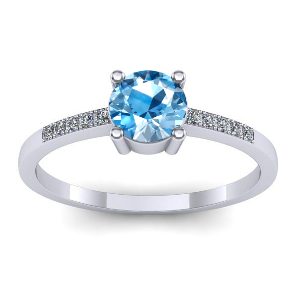 Inel logodna cu topaz blue rotund