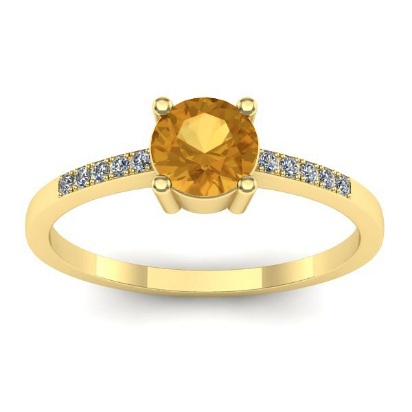 Inel de logodna cu citrin rotund