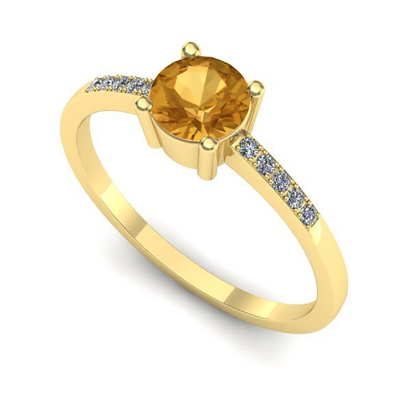 Inel de logodna din aur galben cu citrin
