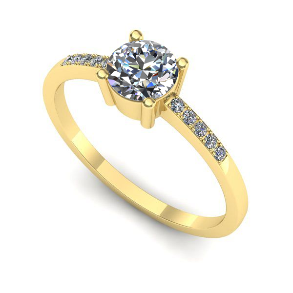 Inel logodna din aur galben cu diamant