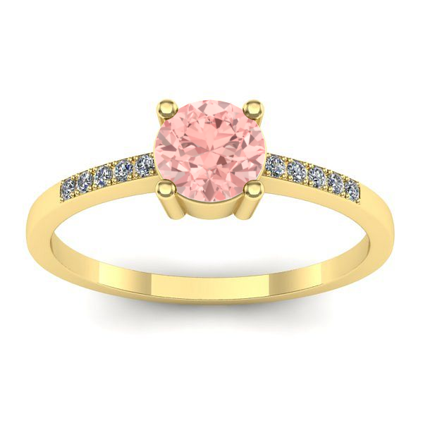Inel logodna cu diamant de laborator roz rotund
