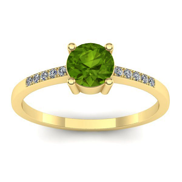 Inel de logodna cu peridot rotund