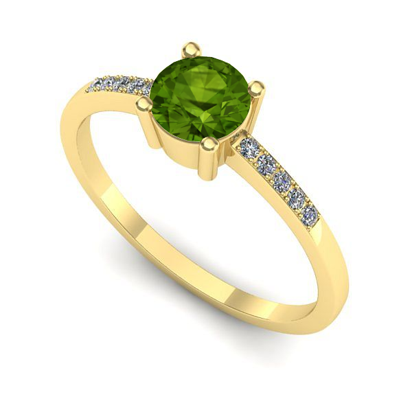 Inel de logodna din aur galben cu peridot