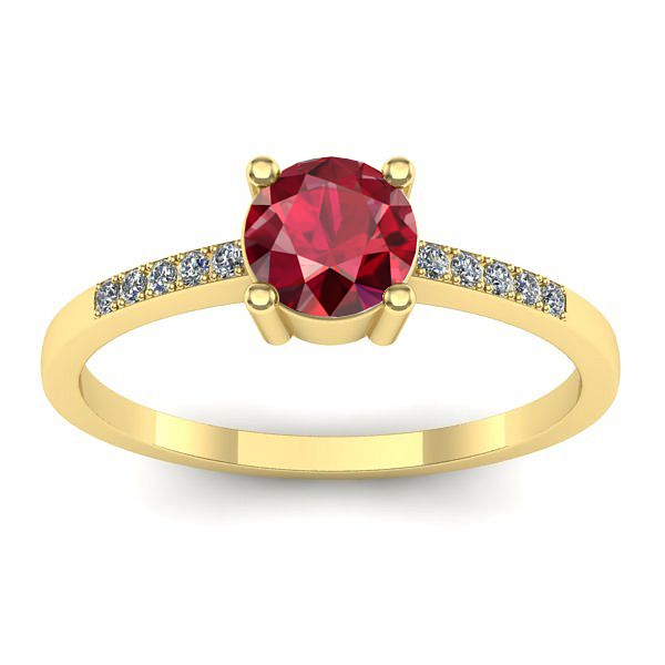 Inel cu rubin rotund