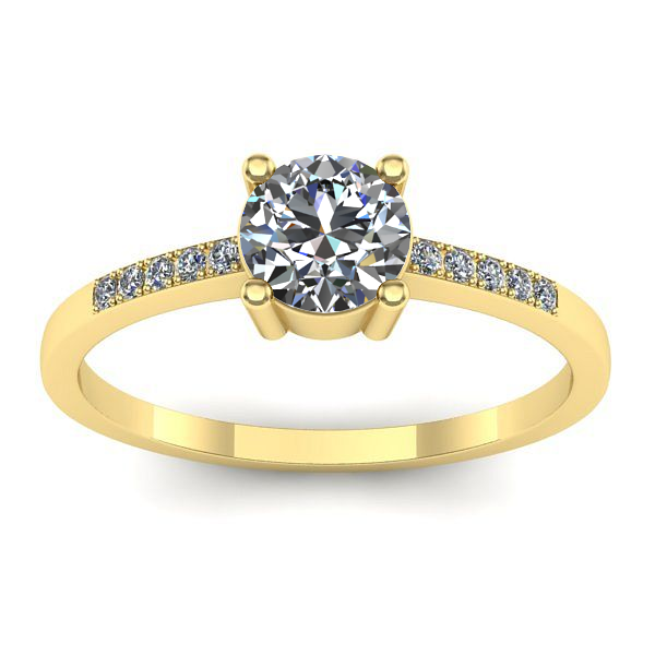 Inel logodna cu safir alb rotund