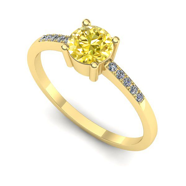 Inel de logodna din aur galben cu safir galben