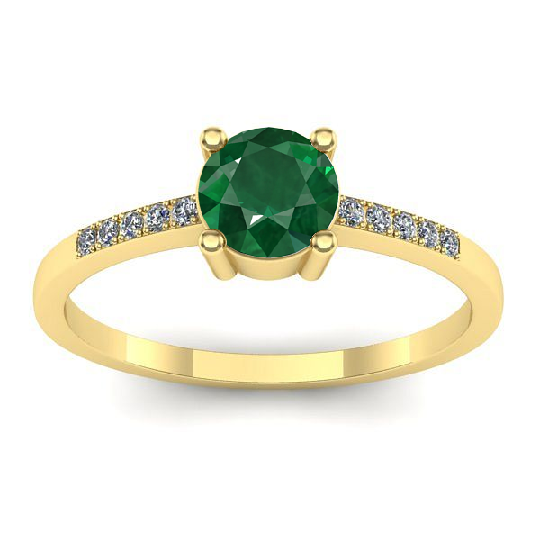 Inel cu smarald rotund