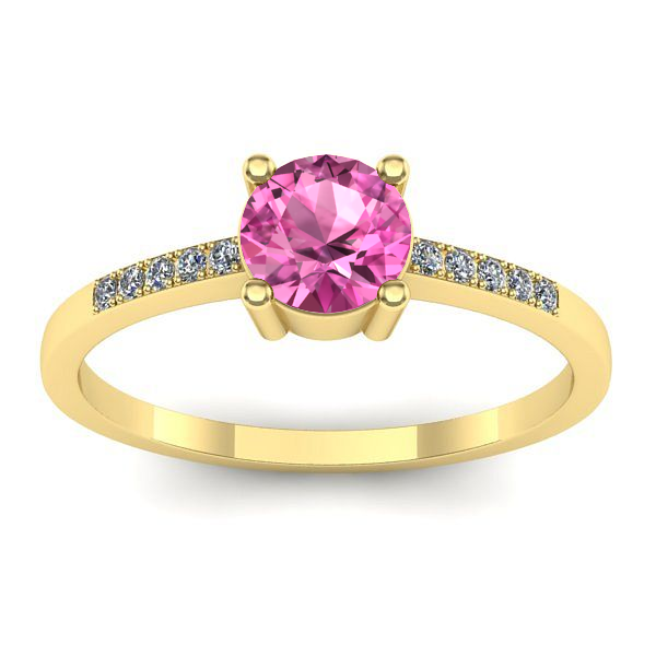 Inel cu safir roz rotund