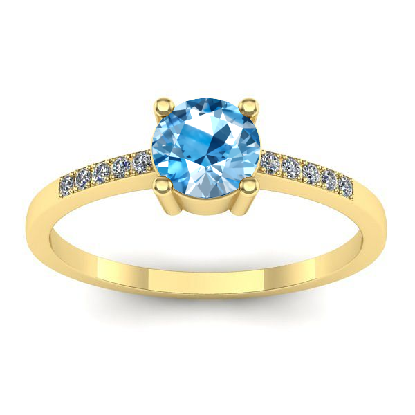 Inel cu topaz blue rotund