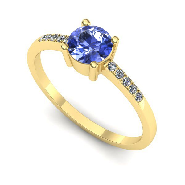 Inel din aur galben cu tanzanit