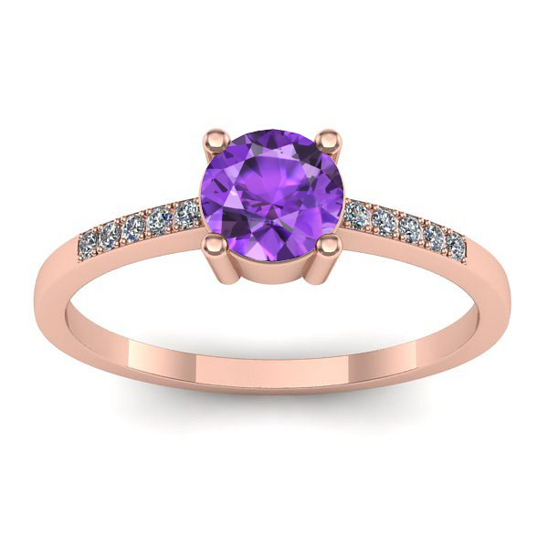 Inel cu ametist rotund