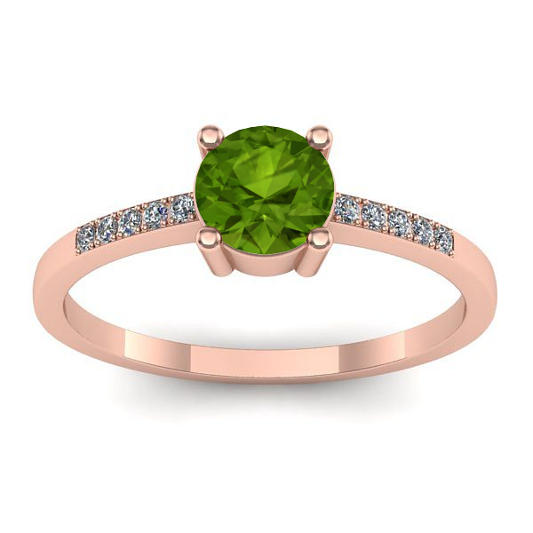 Inel de logodna cu peridot rotund