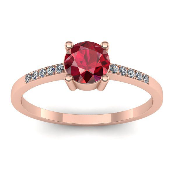 Inel cu rubin rotund