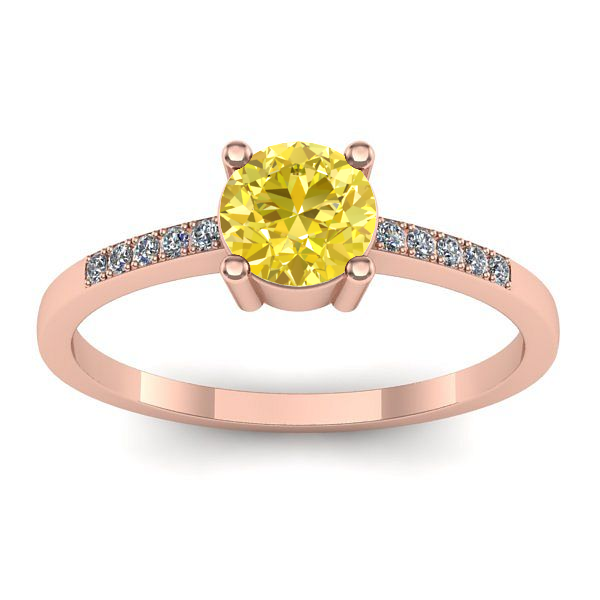 Inel cu safir galben rotund