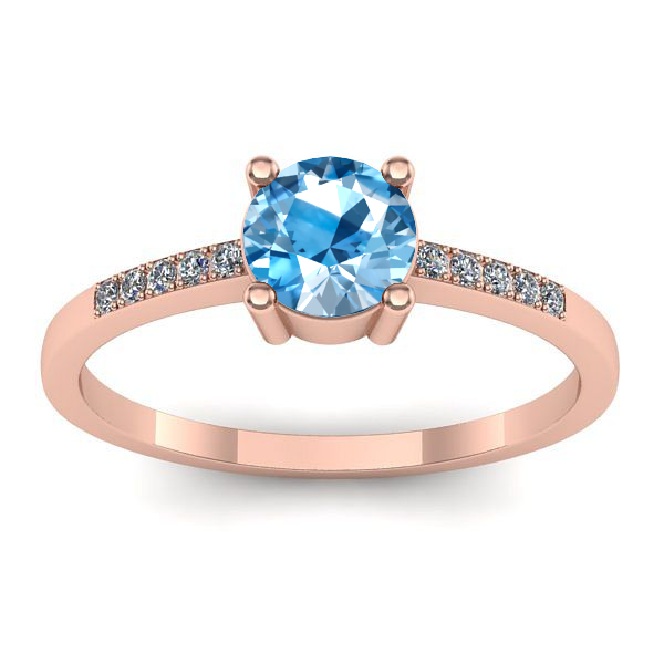 Inel de logodna cu topaz blue rotund