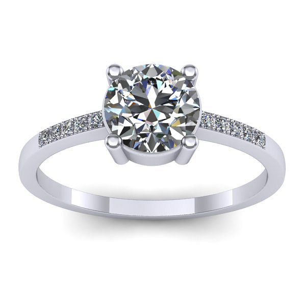 Inel cu safir alb rotund