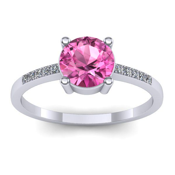 Inel cu safir roz rotund