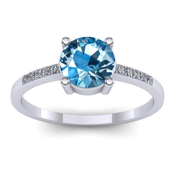 Inel logodna cu topaz blue rotund