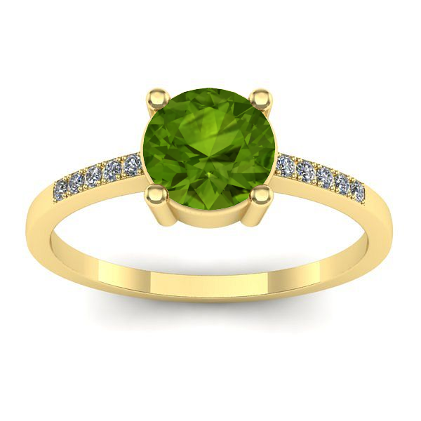 Inel de logodna cu peridot rotund