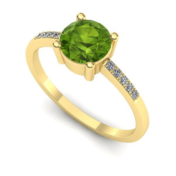 Inel de logodna din aur galben cu peridot