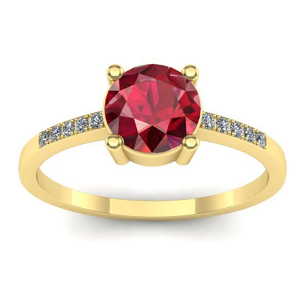 Inel cu rubin rotund