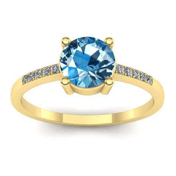 Inel logodna cu topaz blue rotund