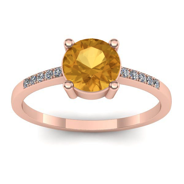 Inel logodna cu citrin rotund