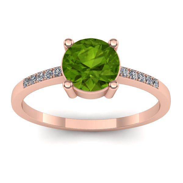 Inel cu peridot rotund