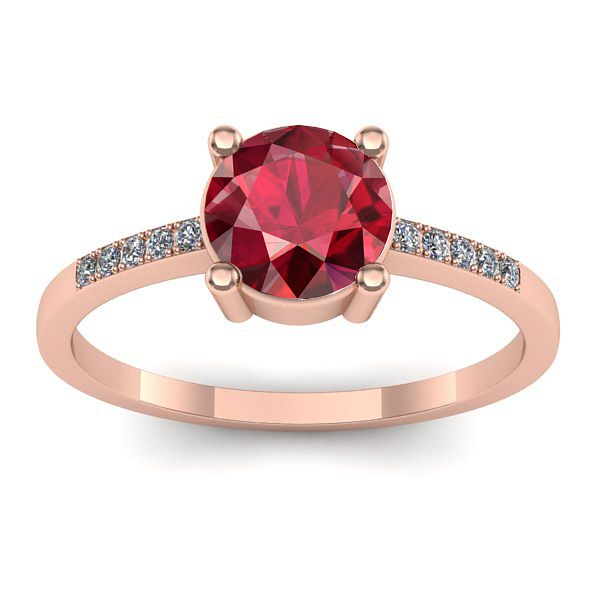Inel de logodna cu rubin rotund