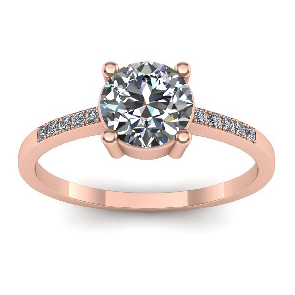 Inel cu diamant de laborator rotund