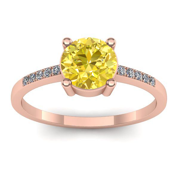 Inel cu safir galben rotund