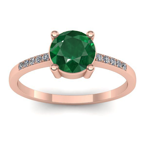 Inel cu smarald rotund