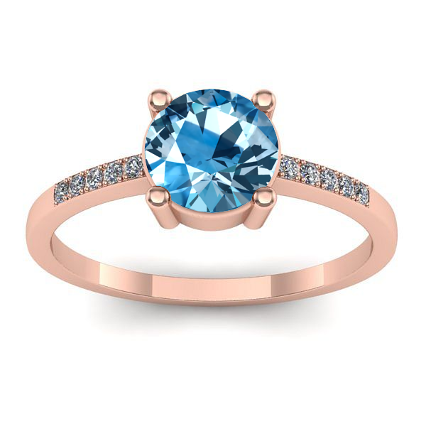 Inel de logodna cu topaz blue rotund