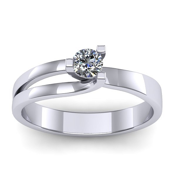 Inel logodna cu diamant rotund