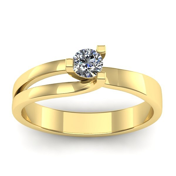 Inel logodna cu diamant rotund