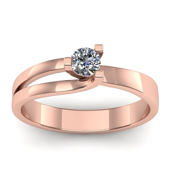 Inel logodna cu diamant rotund