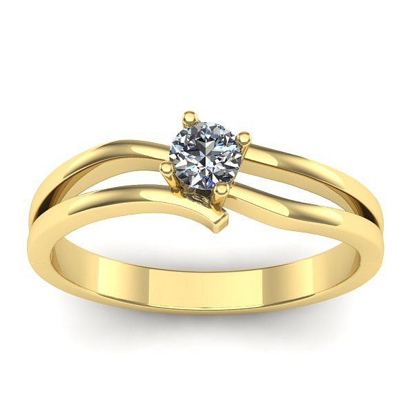 Inel logodna cu diamant rotund