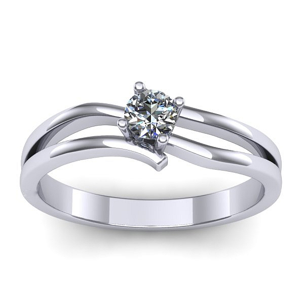 Inel cu diamant rotund