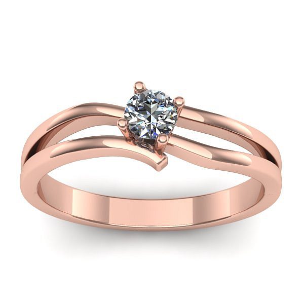 Inel cu diamant rotund