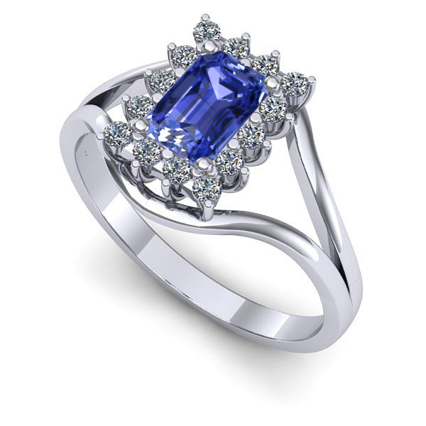 Inel din aur alb cu tanzanit