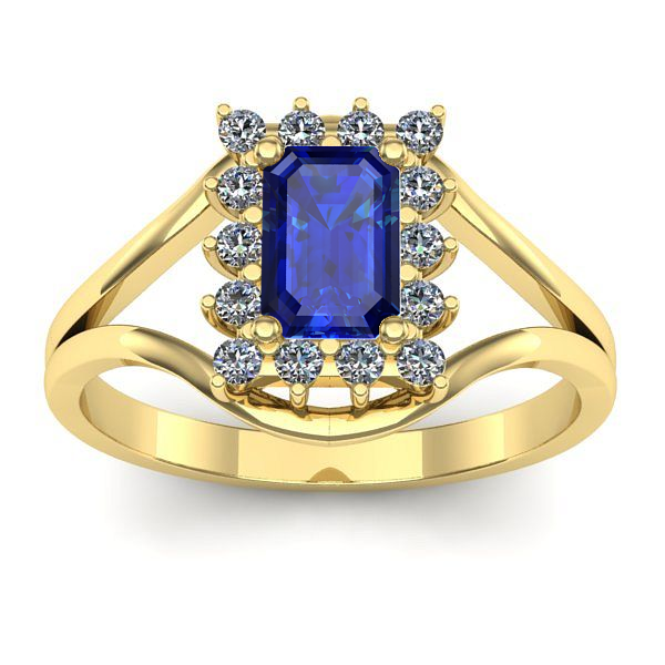 Inel cu safir dreptunghiular