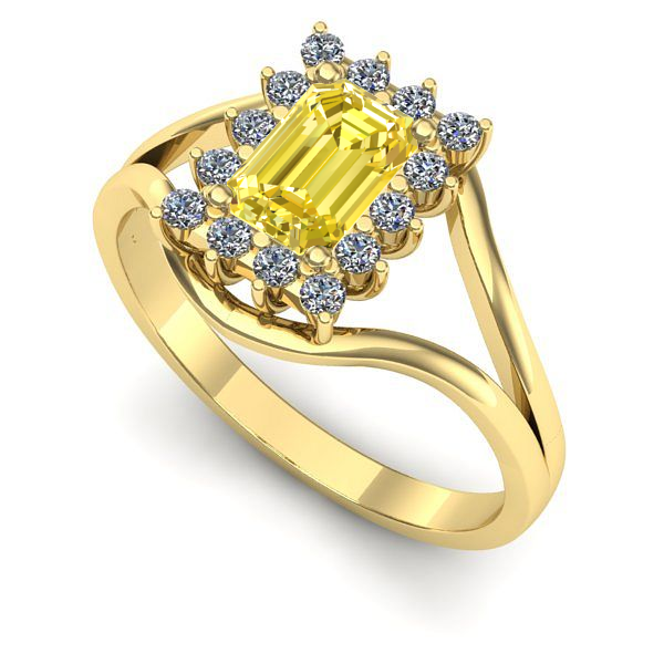 Inel din aur galben cu safir galben