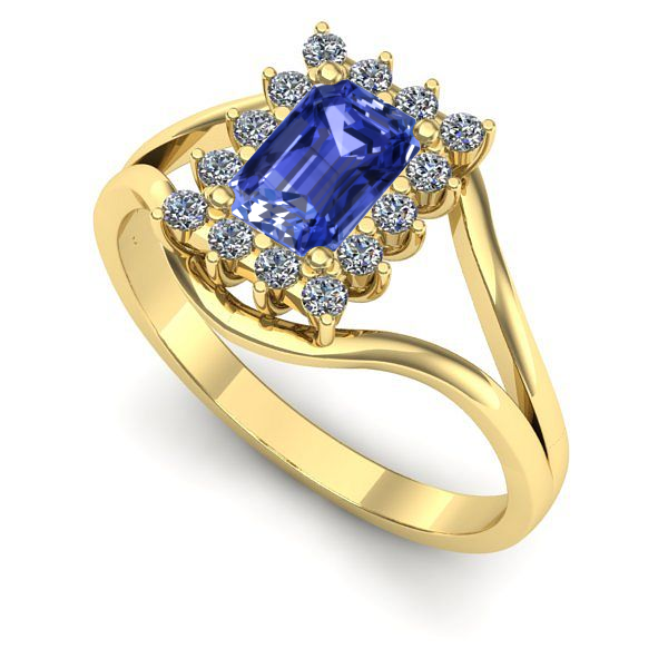 Inel din aur galben cu tanzanit