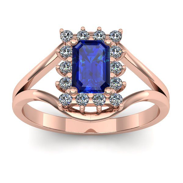 Inel cu safir dreptunghiular