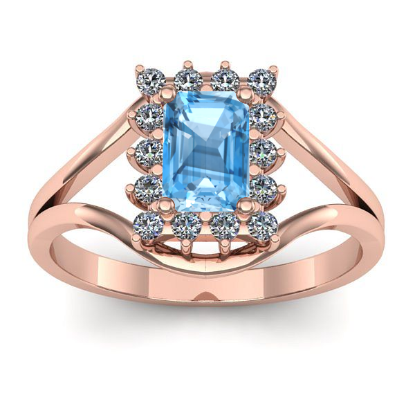 Inel cu topaz blue dreptunghiular